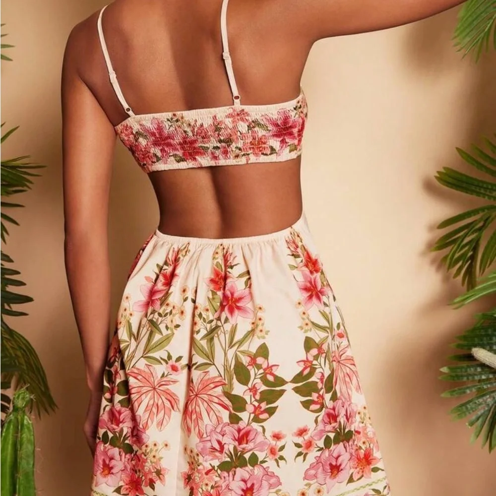 Floral Cutout Mini Dress - Picture 2 of 7